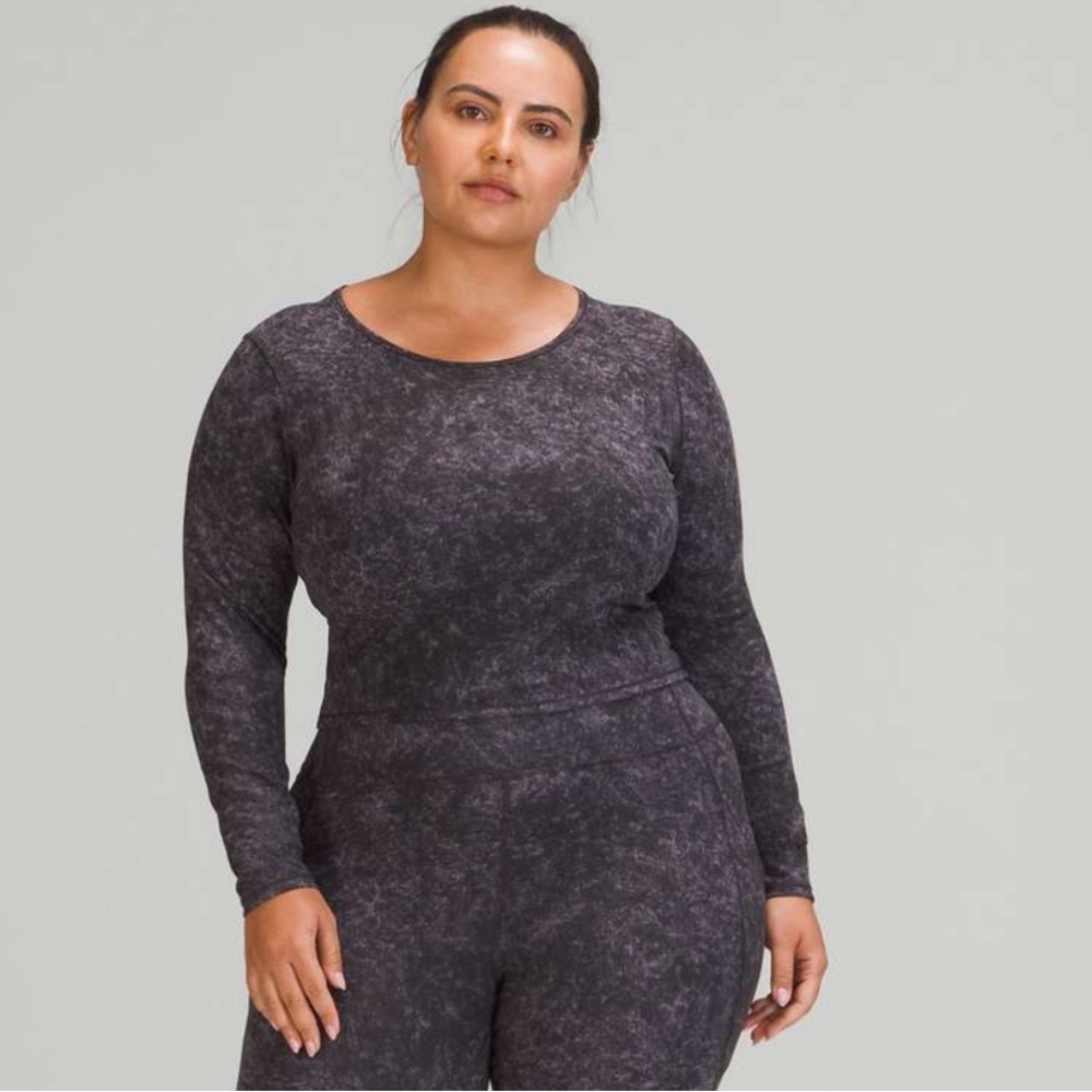 Lululemon wunder train long sleeve cropped top